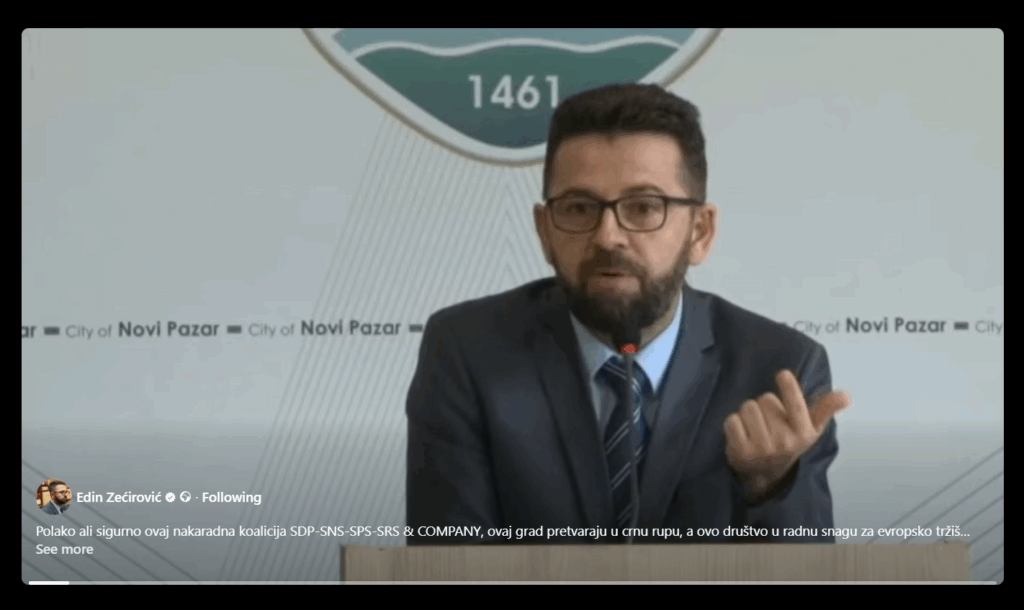 Edin Zećirović: „U ovoj Skupštini se ne vodi grad, nego investitorski dogovori iz kafane” (VIDEO) Edin Zećirović: „U ovoj Skupštini se ne vodi grad, nego investitorski dogovori iz kafane” (VIDEO)