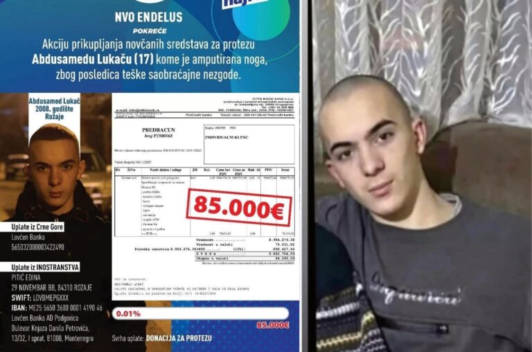 Rožajski tinejdžer Abdusamed Lukač treba protezu: Pokrenuta humanitarna akcija „Budi dio hajra“ Rožajski tinejdžer Abdusamed Lukač treba protezu: Pokrenuta humanitarna akcija „Budi dio hajra“