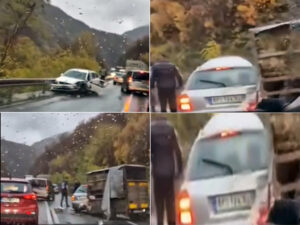 Haos na Ibarskoj magistrali: sudar kamiona i automobila, vozilo iz Novog Pazara potpuno uništeno! / VIDEO